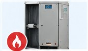 Residential heating equipment in a utility area