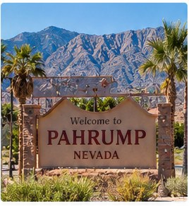 Desert landscape and mountains near Pahrump, Nevada